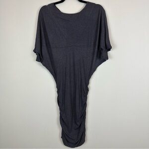 Bordeaux | Dark Gray Ruched Side Short Sleeve Dress Size XS
